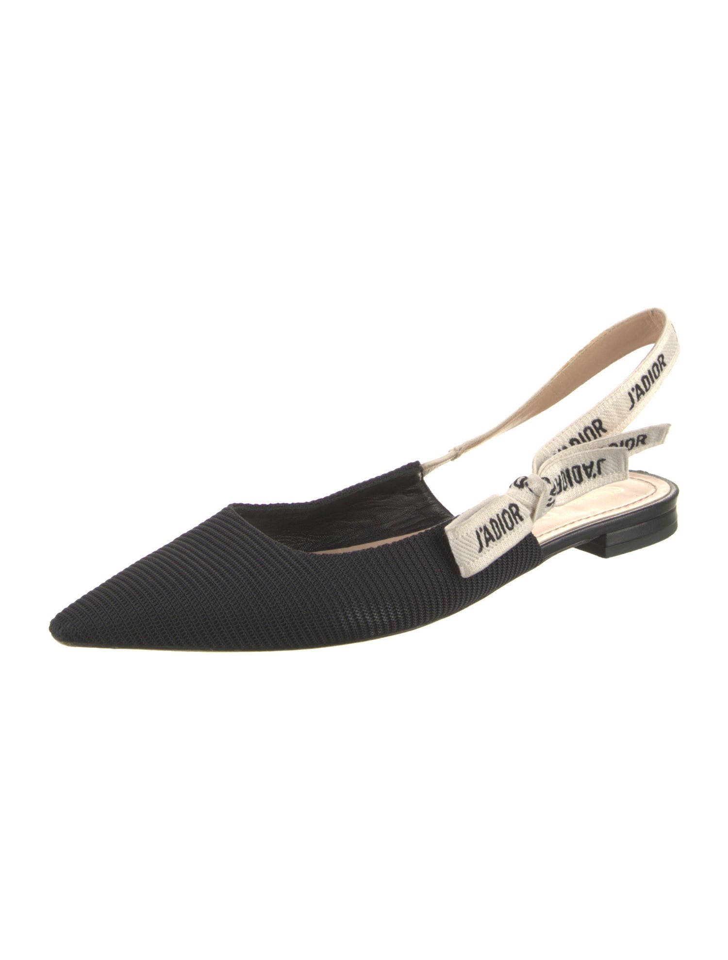 Christian Dior Graphic Print Embroidered Accent Slingback Flats